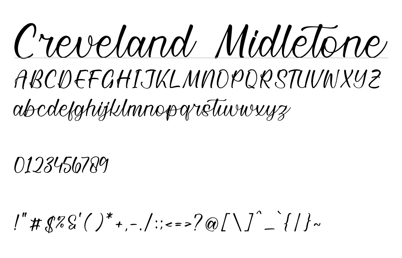 Creveland Midletone Font preview