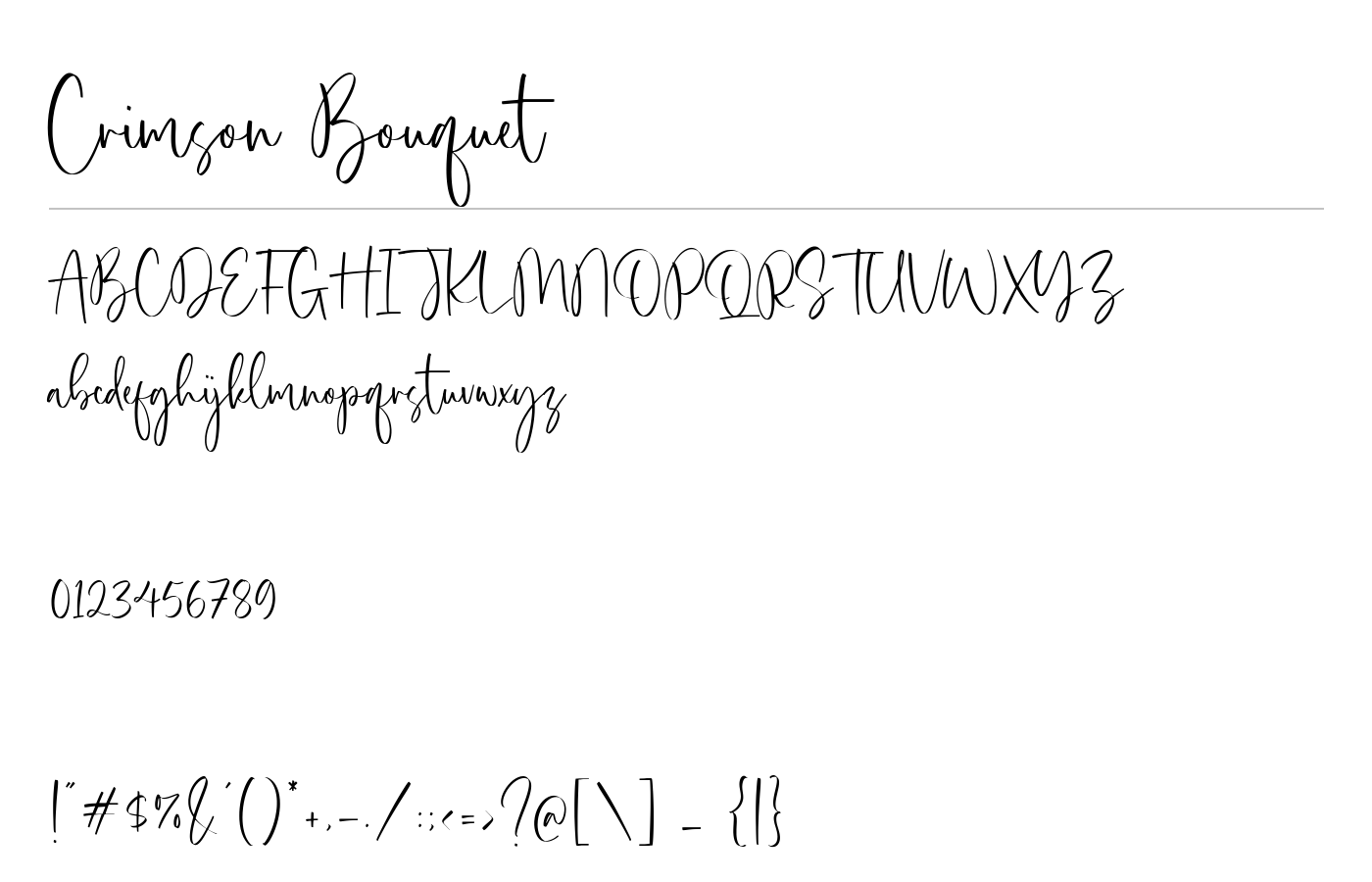 Crimson Bouquet Font preview