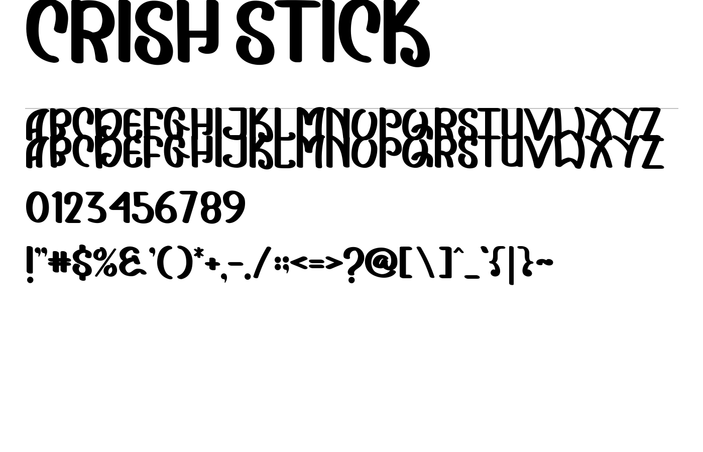 Crish Stick Font preview