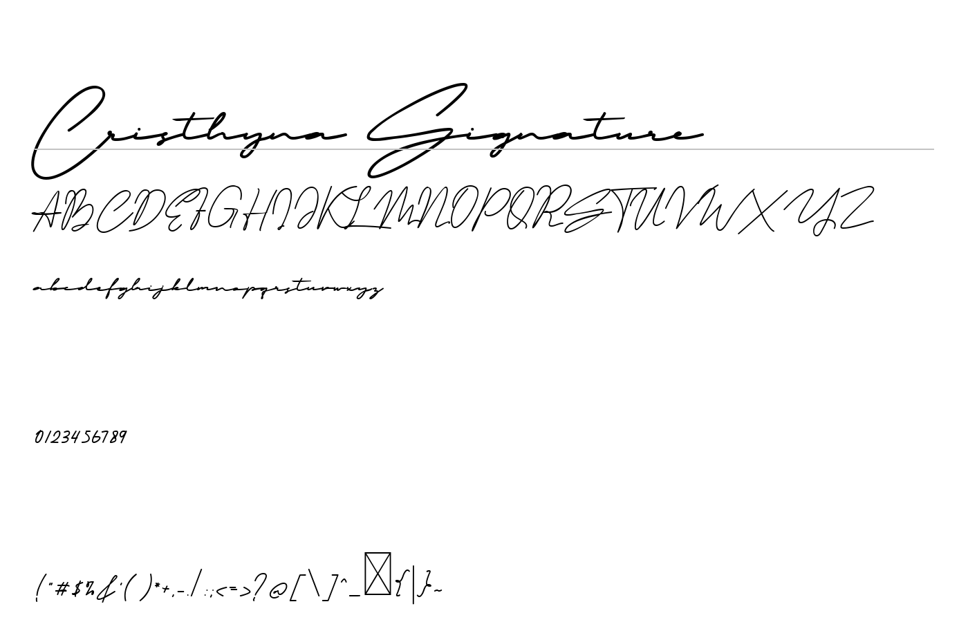 Cristhyna Signature Font preview