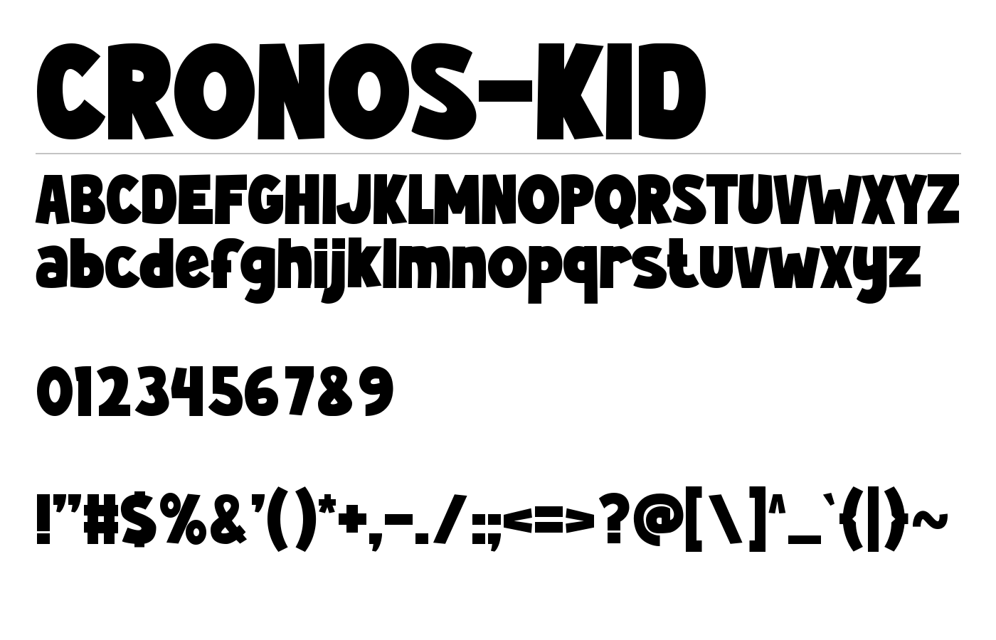 Cronos Kid Font preview