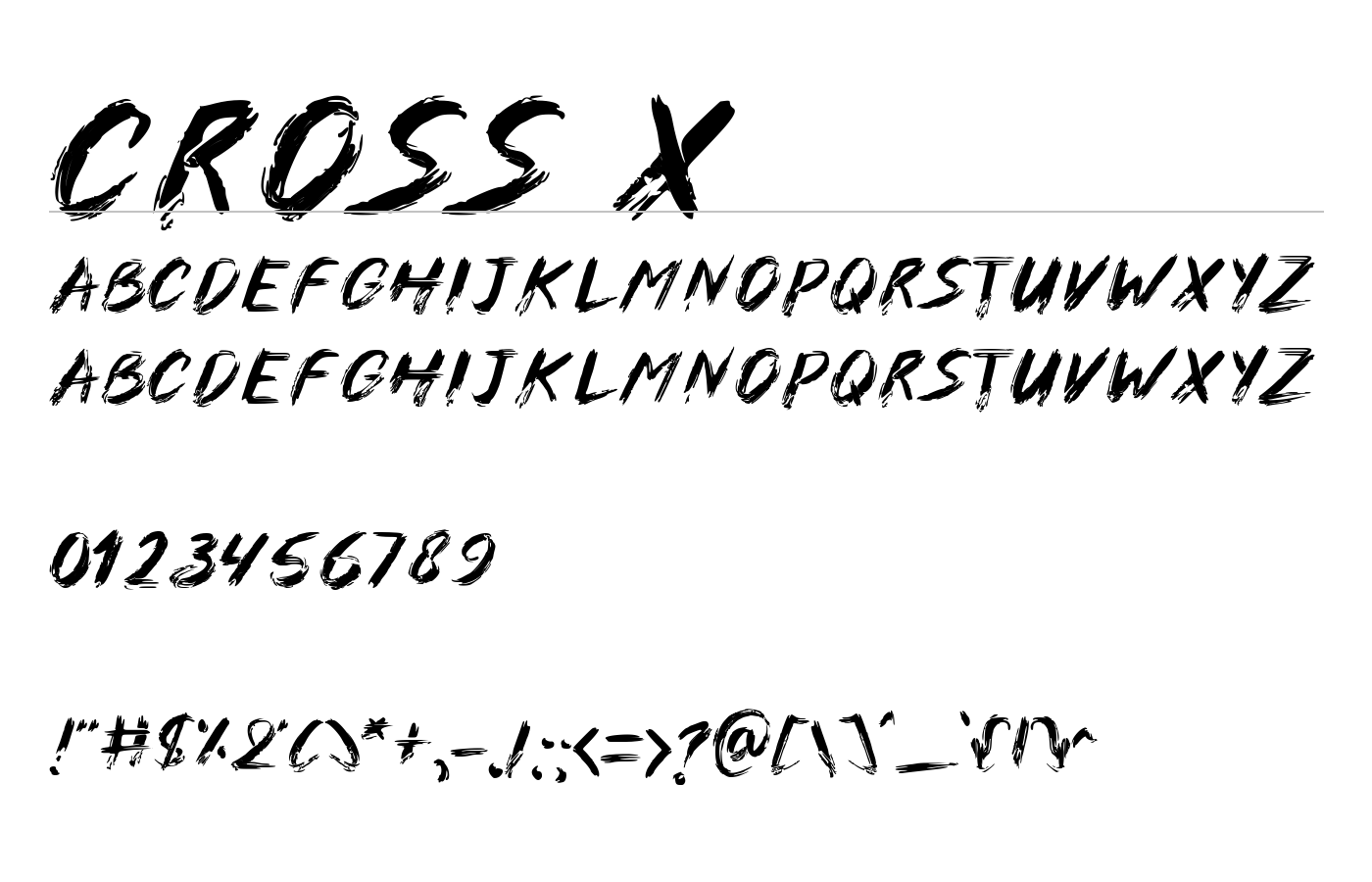 Cross X Font preview