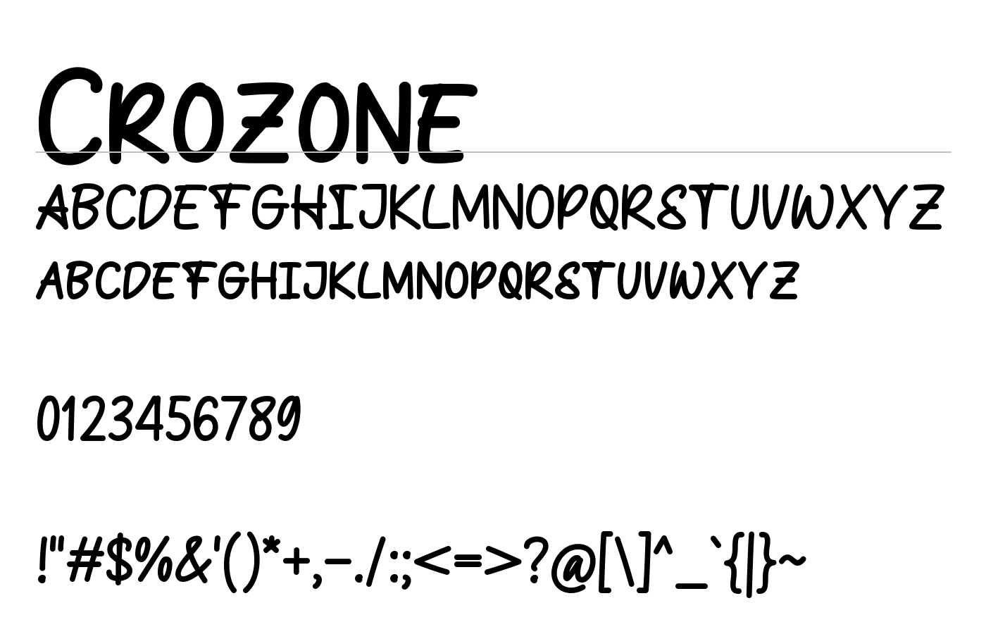 Crozone Font preview