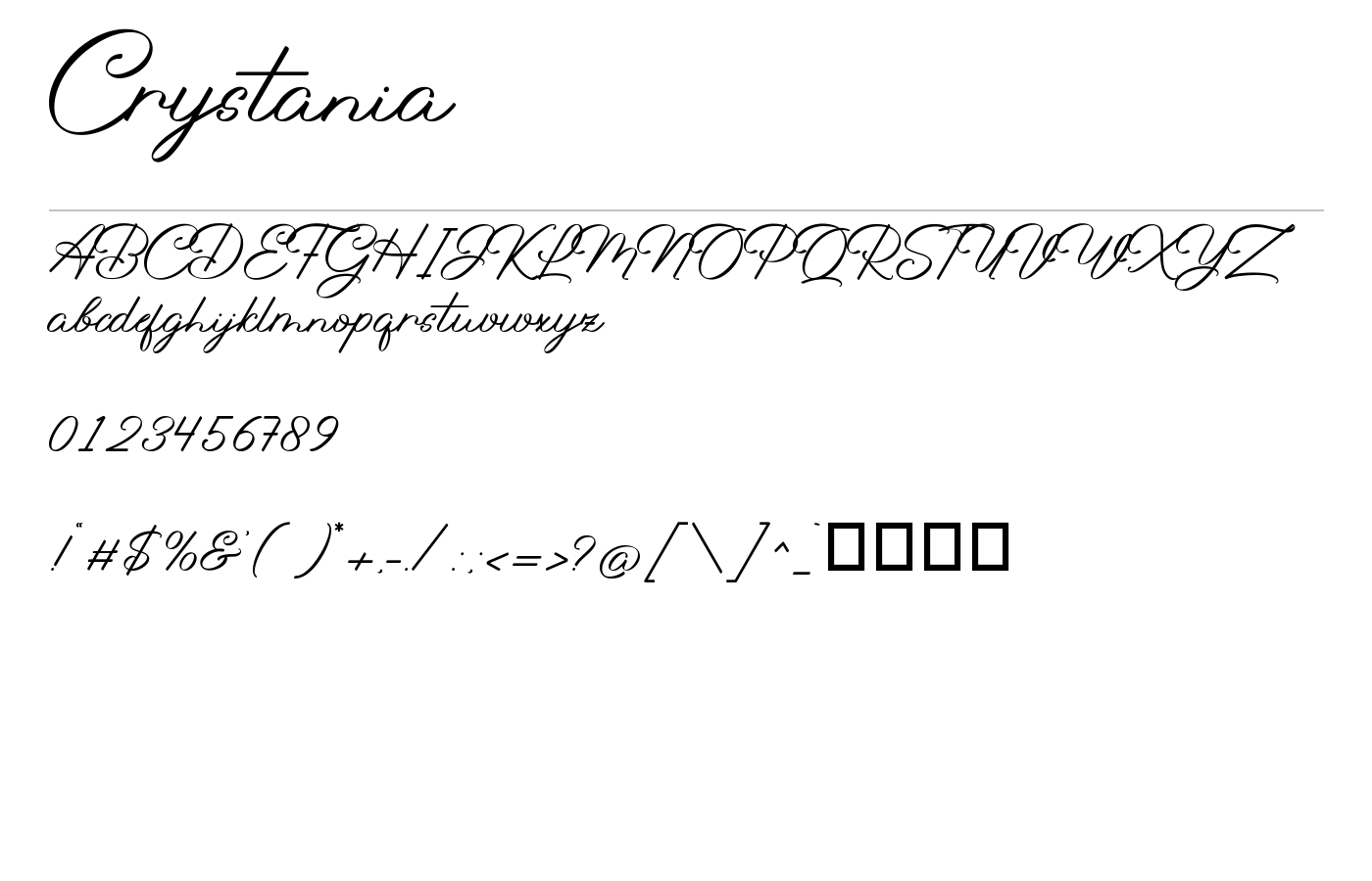 Crystania Font preview