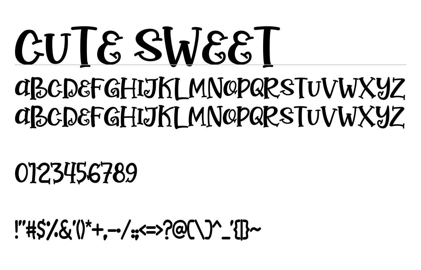 Cute Sweet Font preview