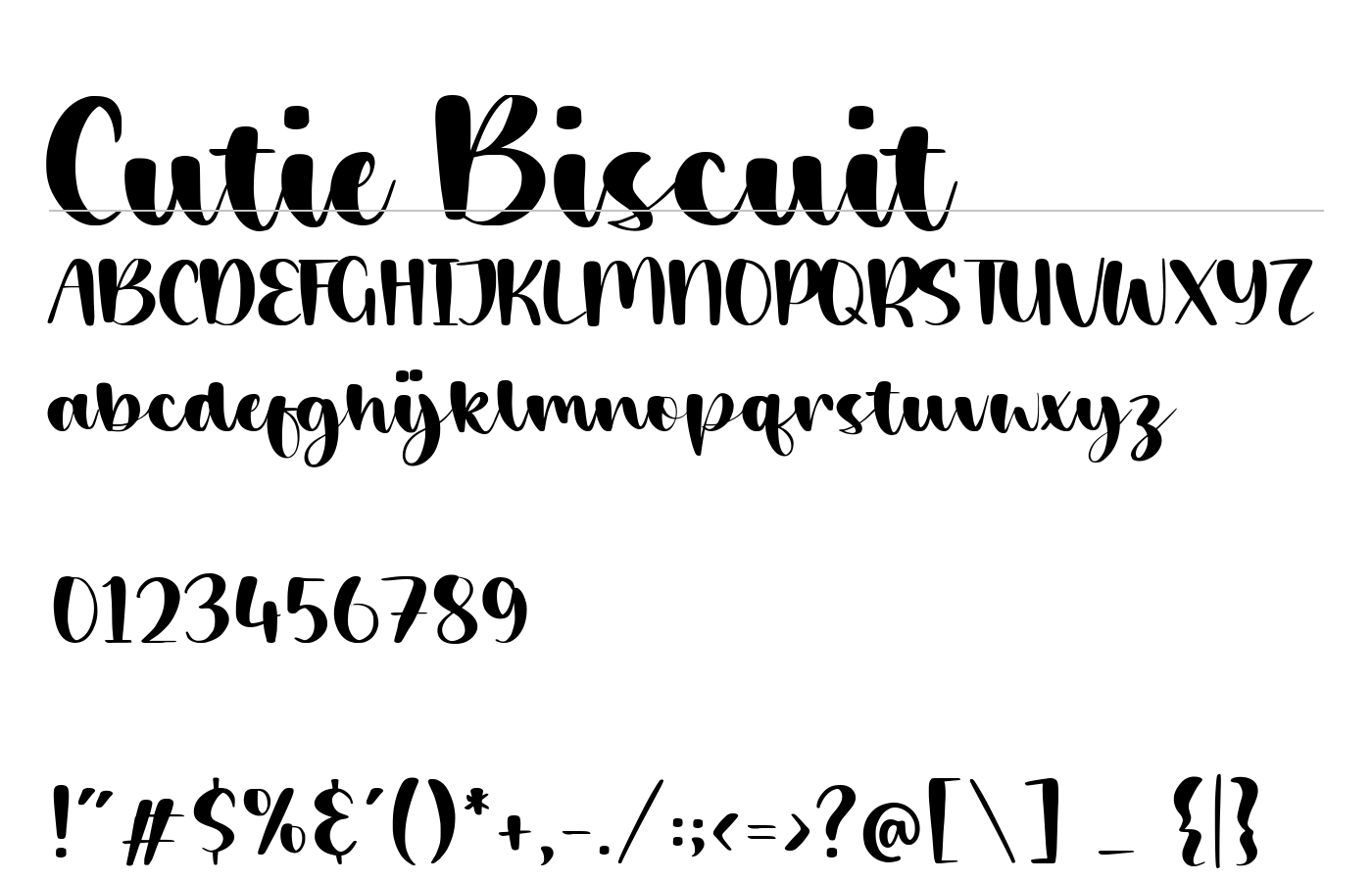 Cutie Biscuit Font preview