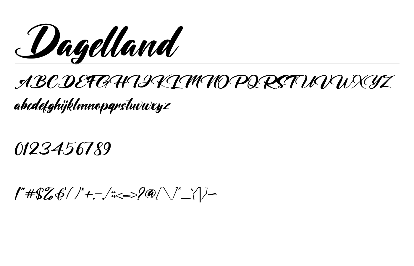 Dagelland Font preview