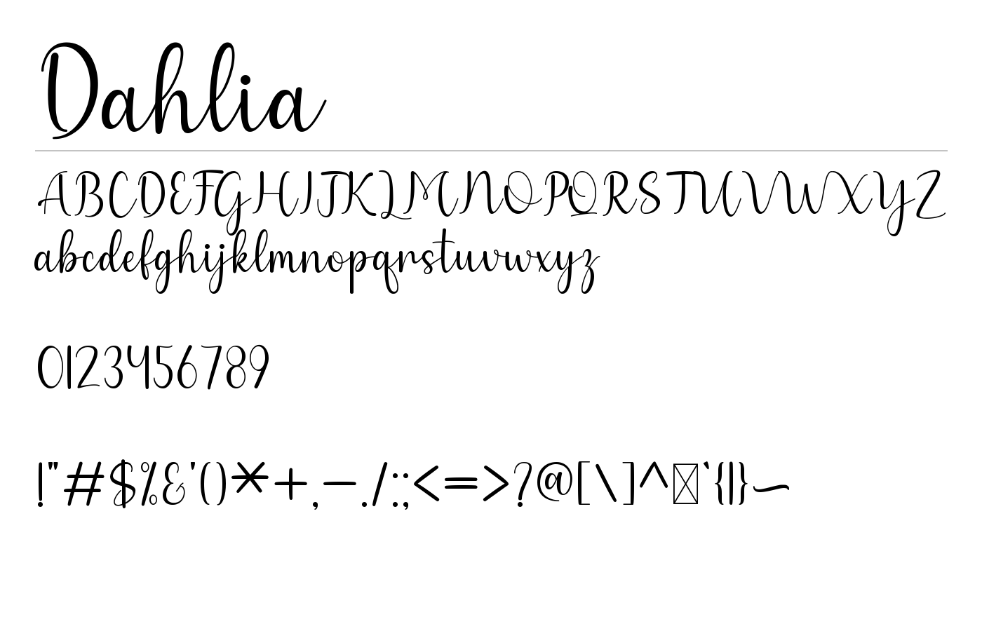 Dahlia Font preview