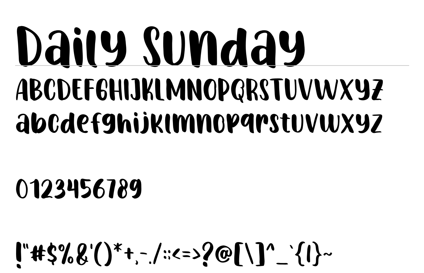 Daily Sunday Font preview