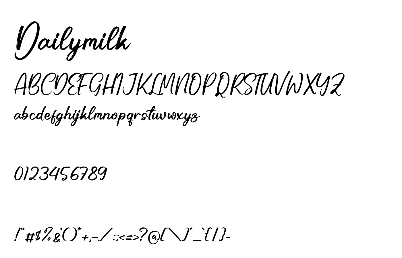 Dailymilk Font preview