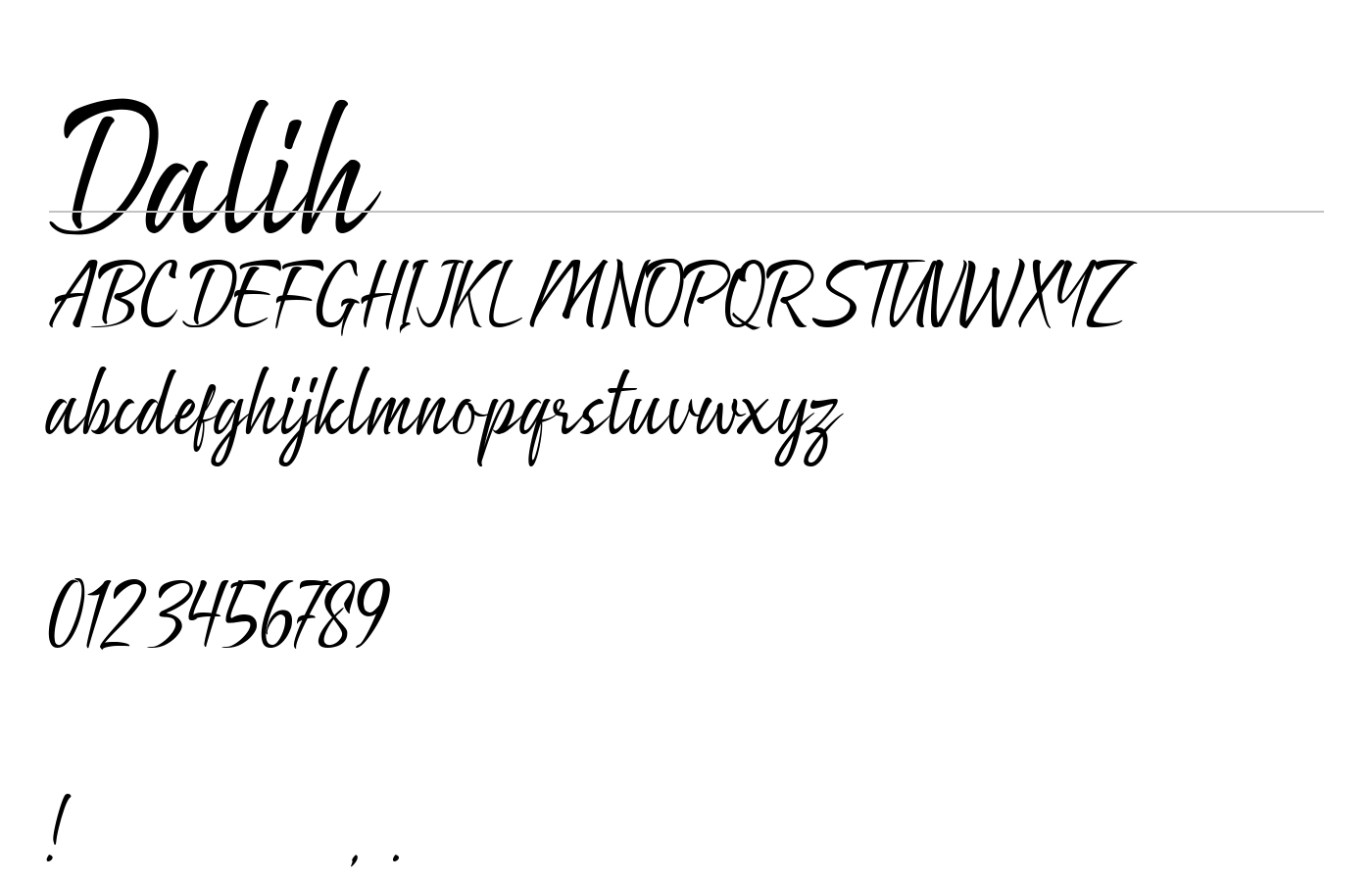 Dalih Font preview