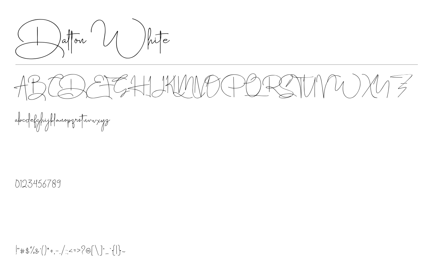 Dalton White Font preview