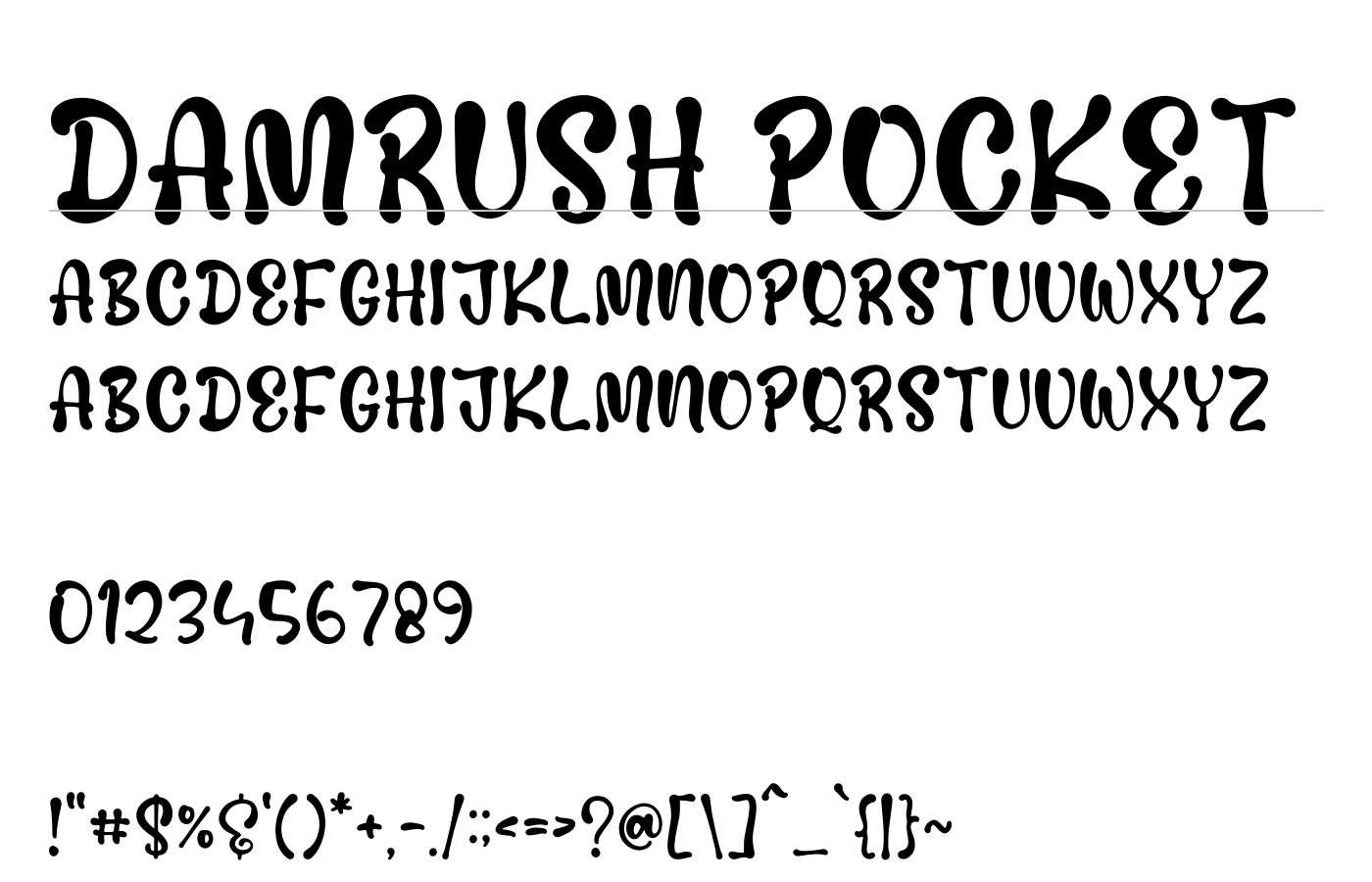 Damrush Pocket Font preview