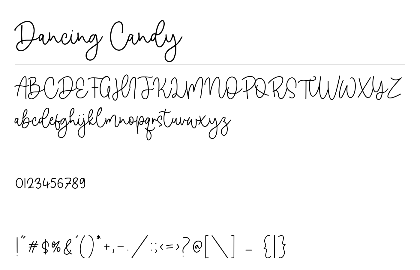 Dancing Candy Font preview