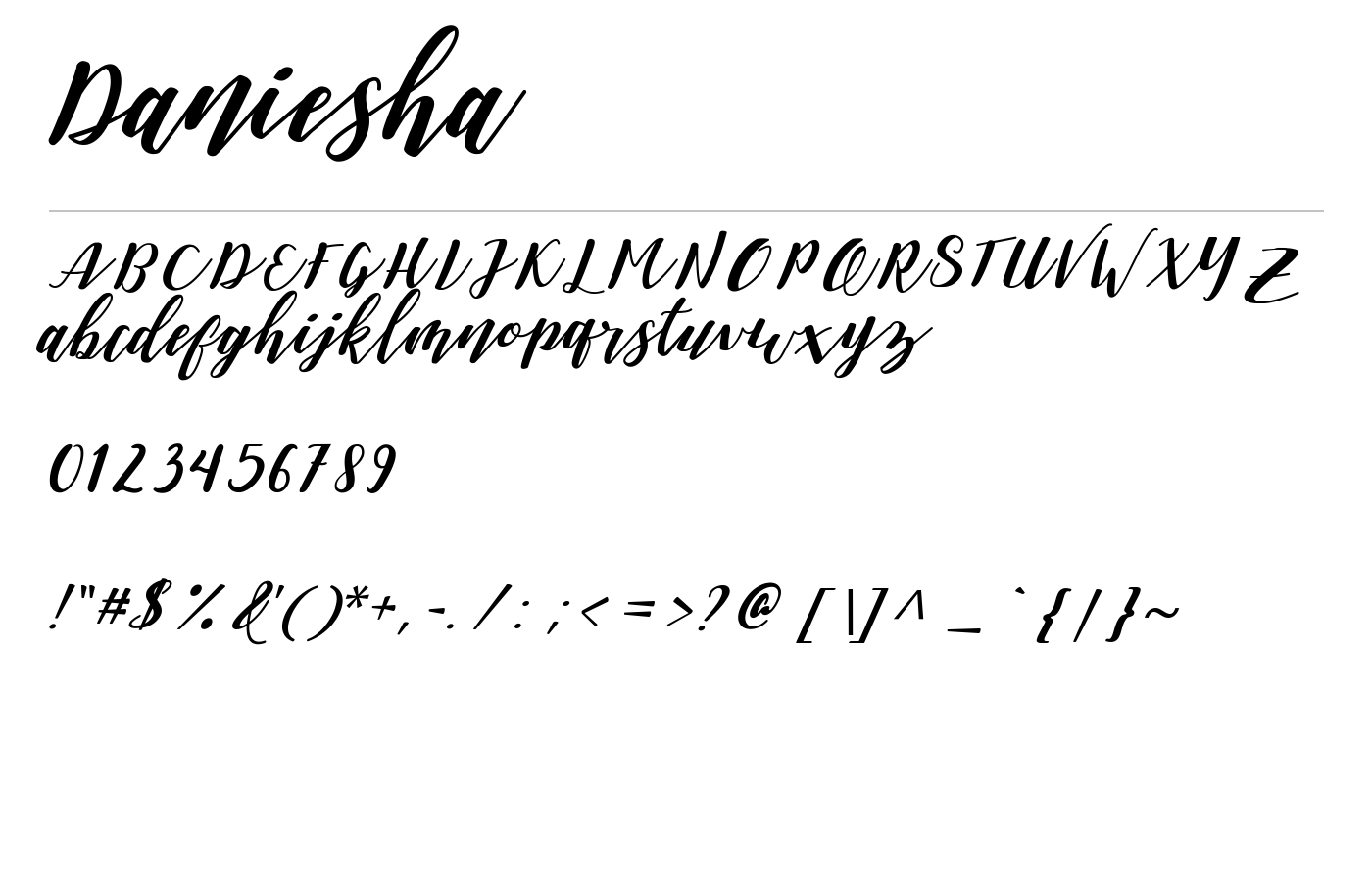 Daniesha Lovely Script Font preview