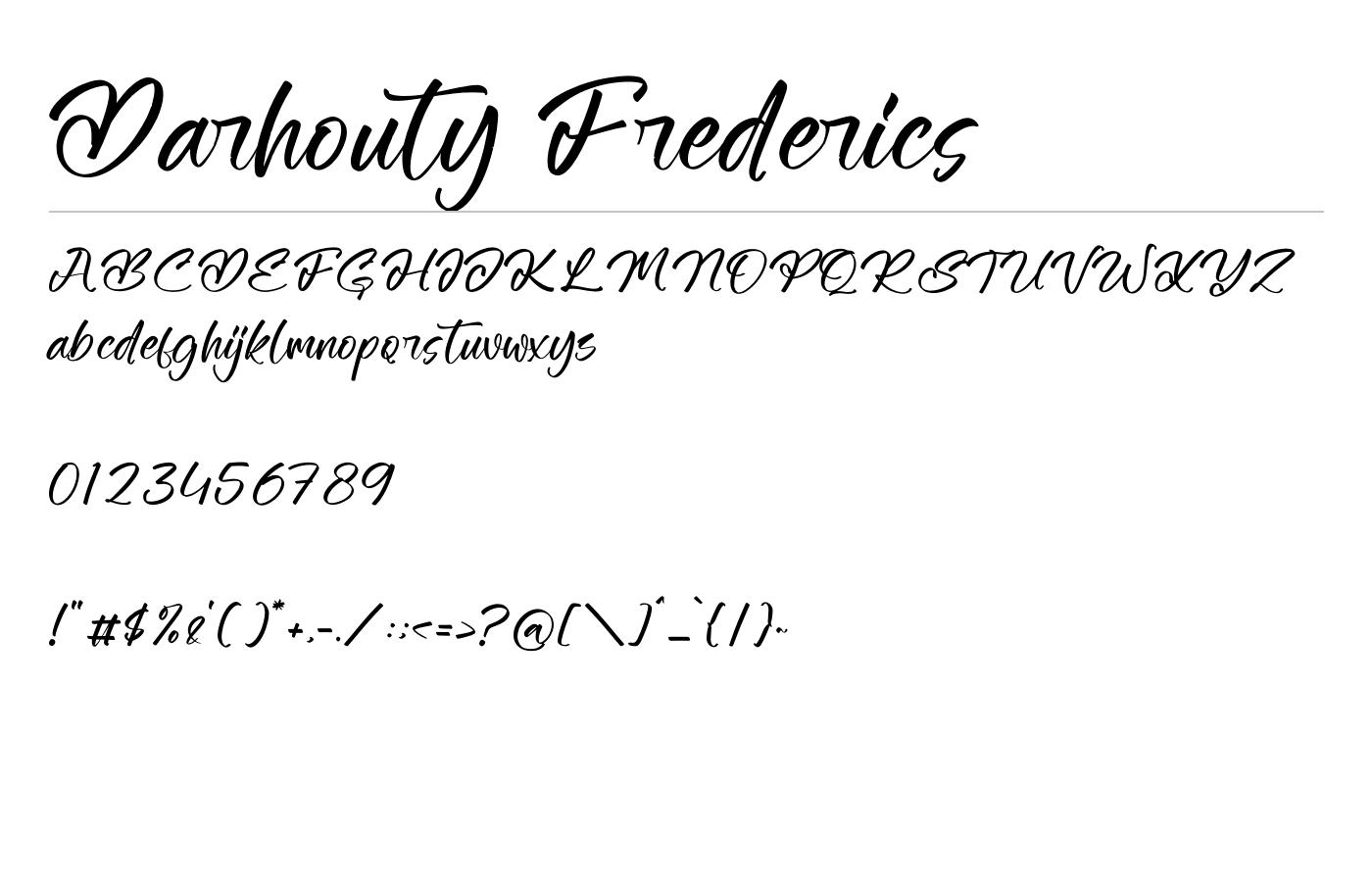 Darhouty Frederics Font preview