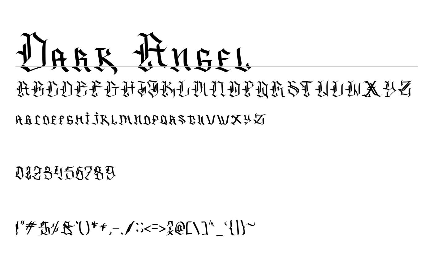 Dark Angel Font preview