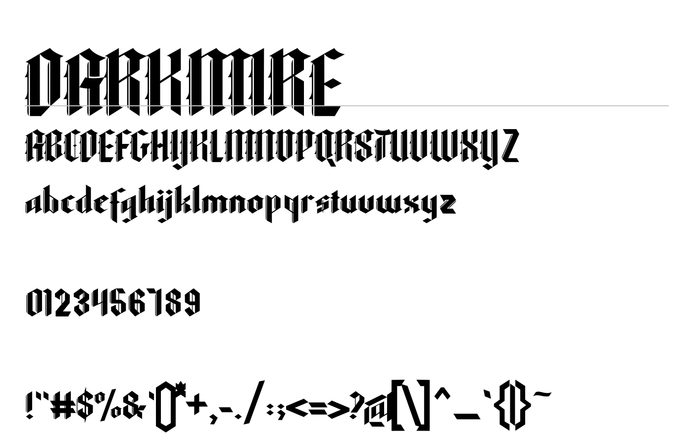 Darkmire Font preview