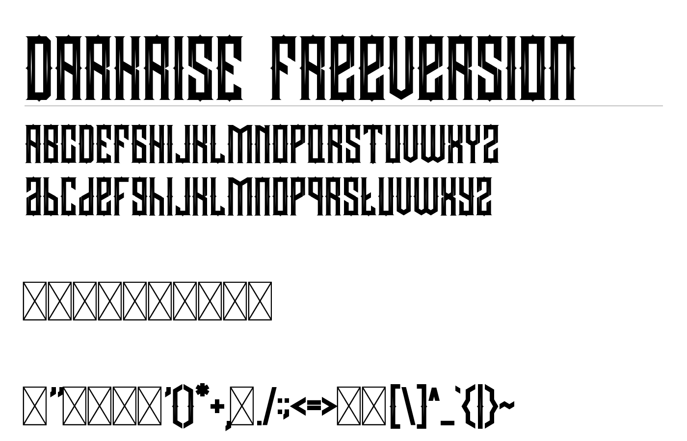 Darkrise Font preview