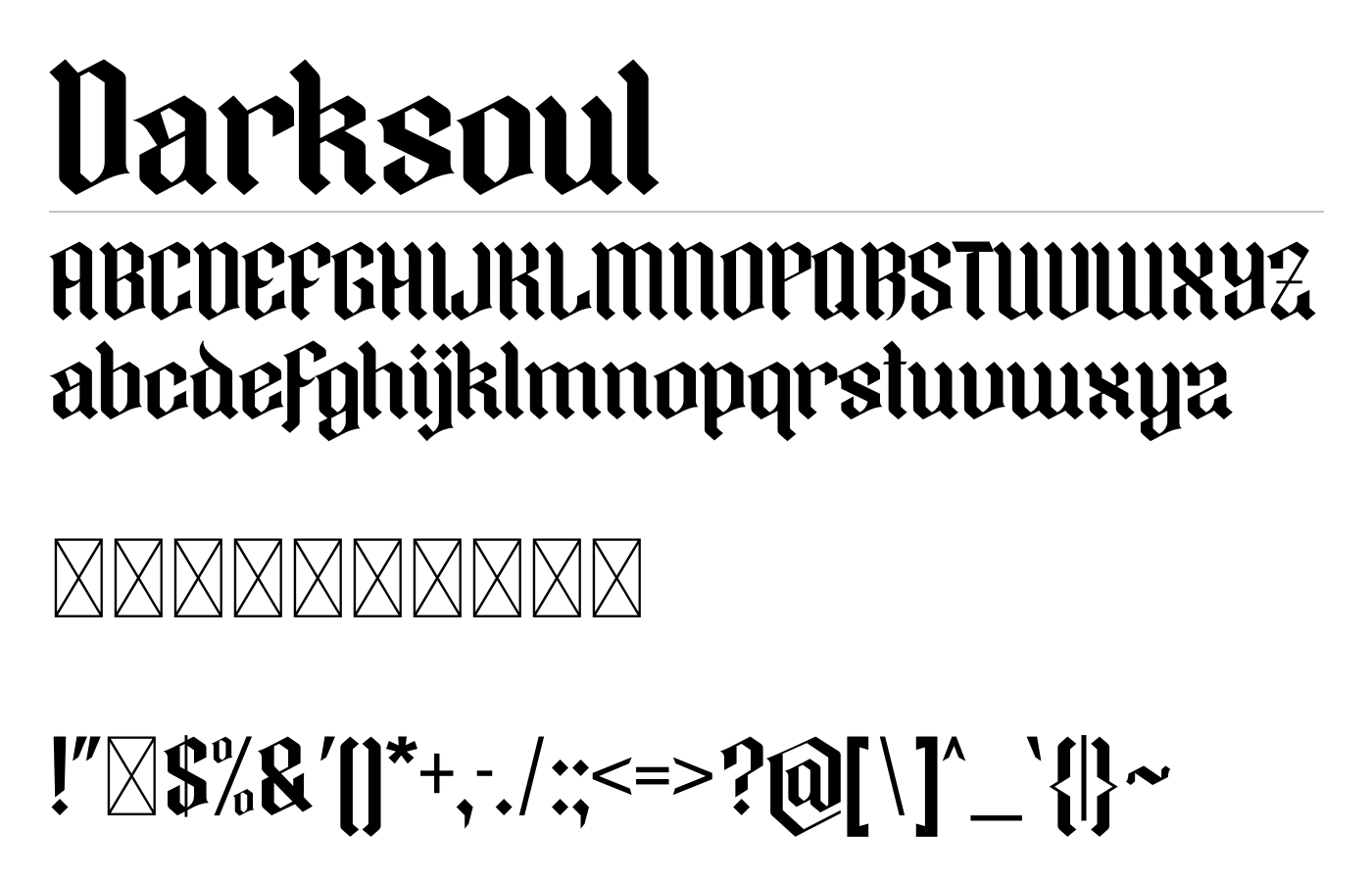 Darksoul Font preview
