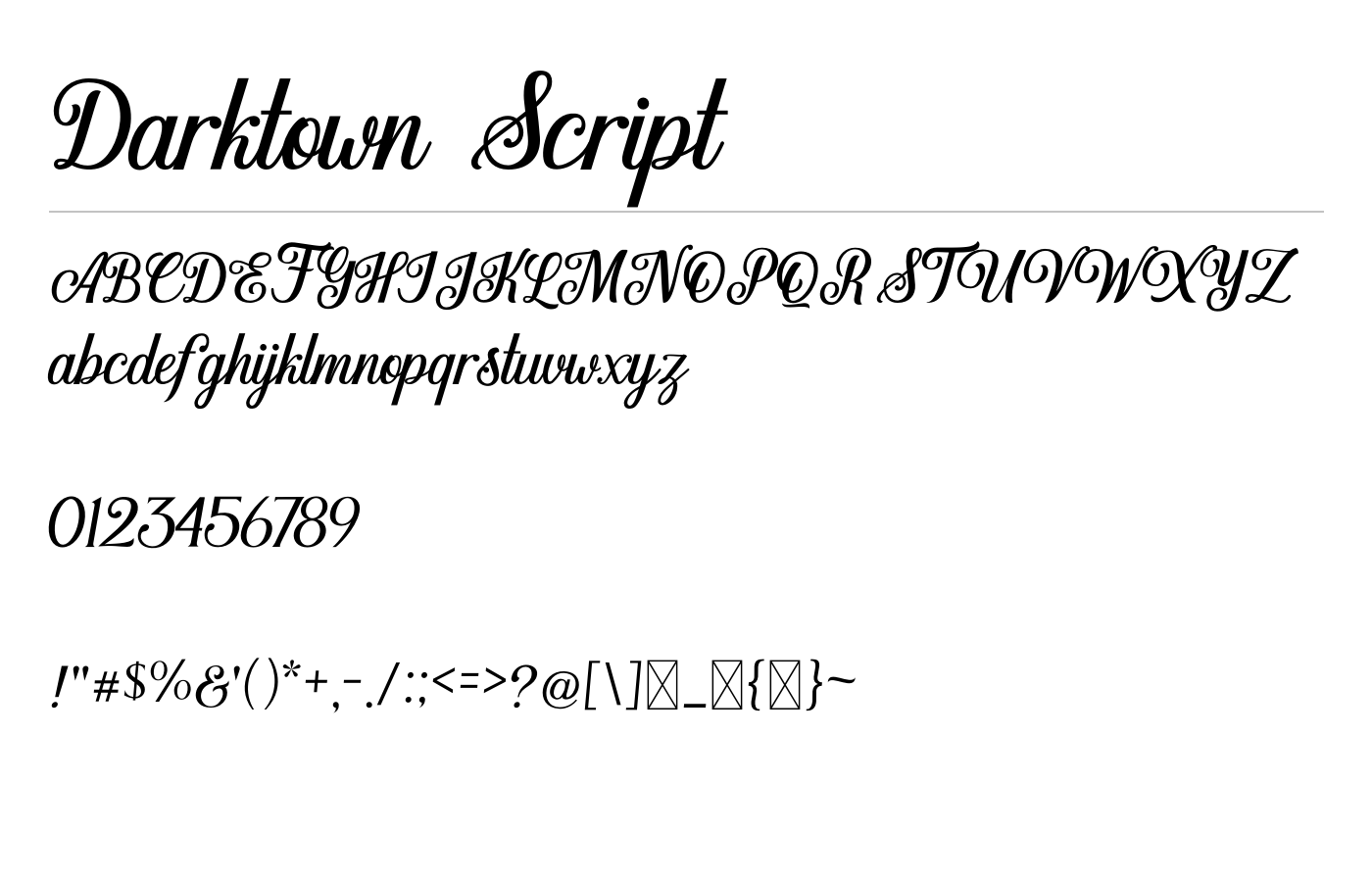 Darktown Font preview