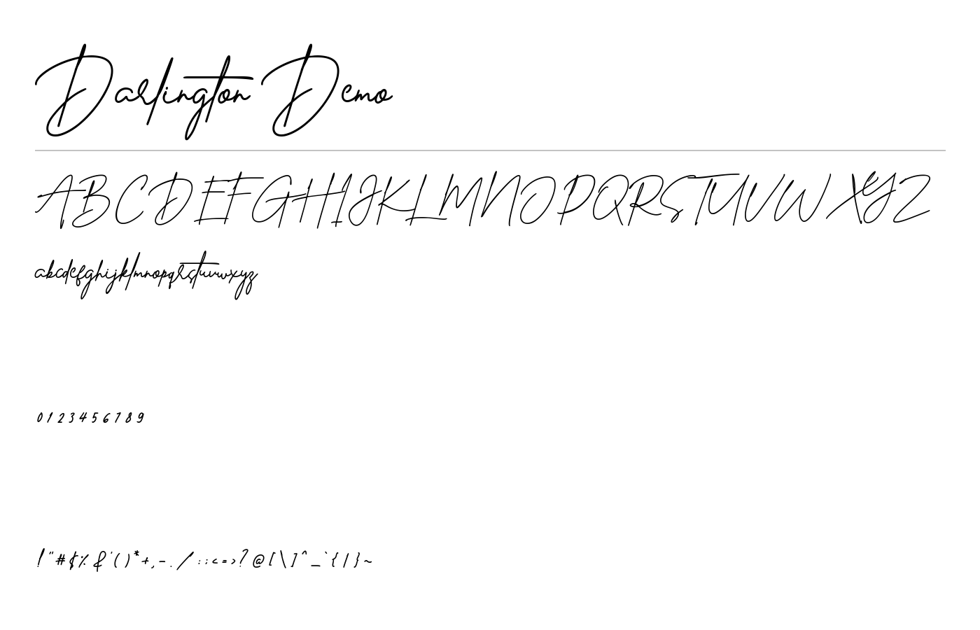 Darlington Signature Font preview