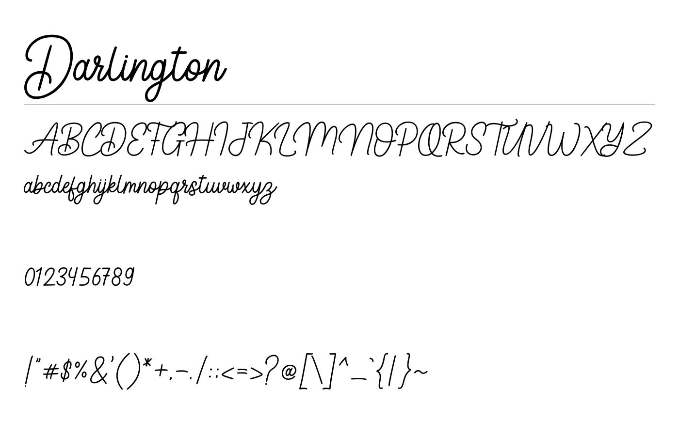 Darlington Font preview
