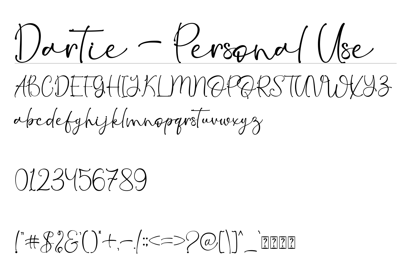 Dartie Font preview