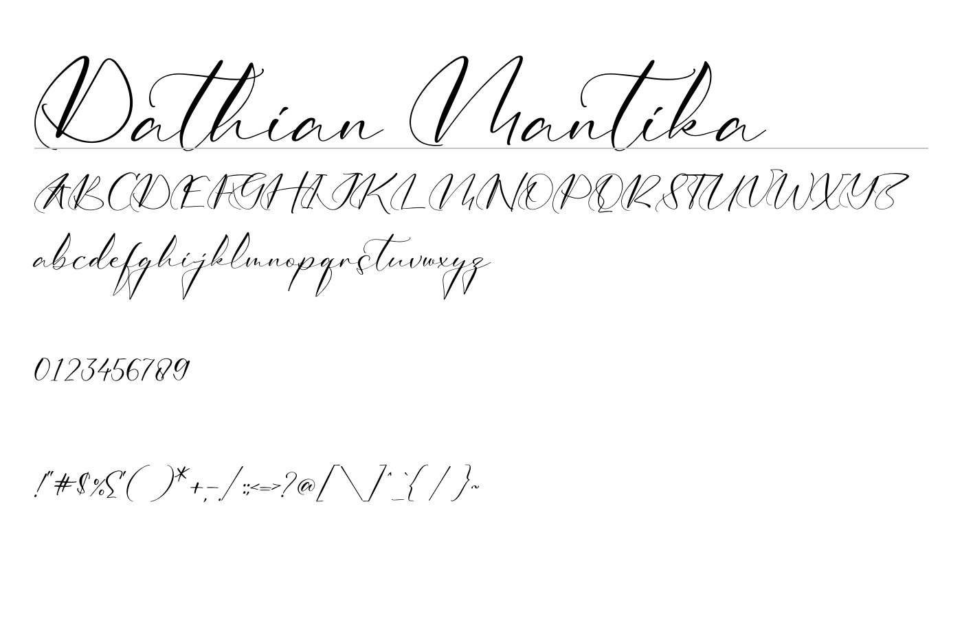 Dathian Mantika Font preview