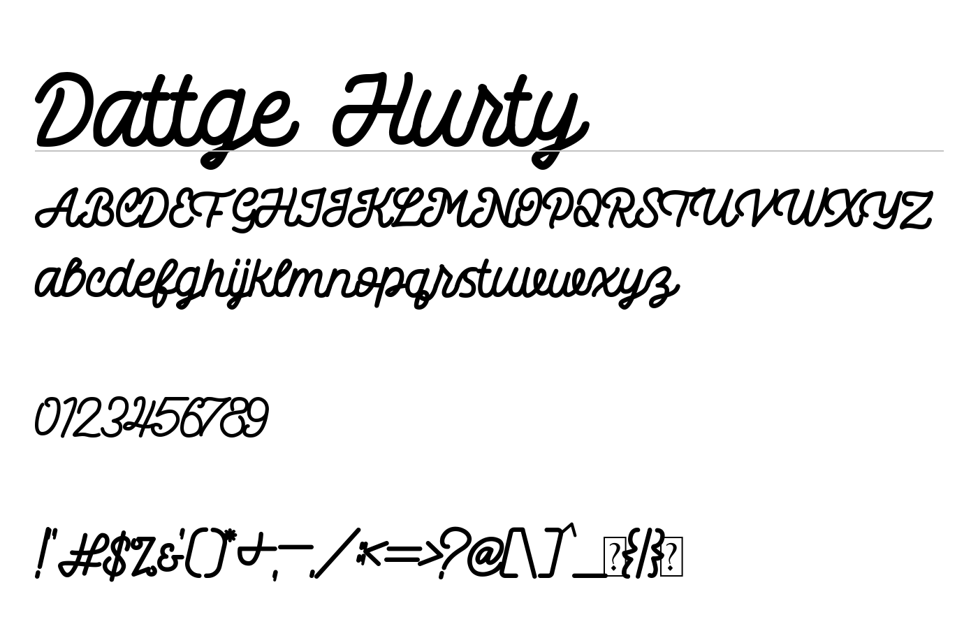 Dattge Hurty Font preview