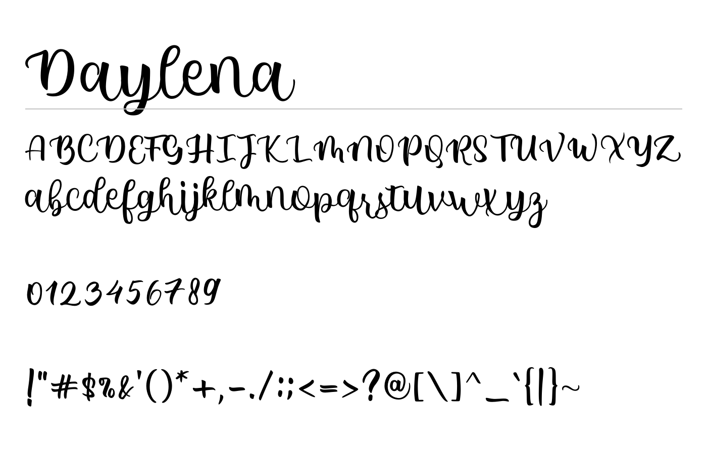 Daylena Font preview
