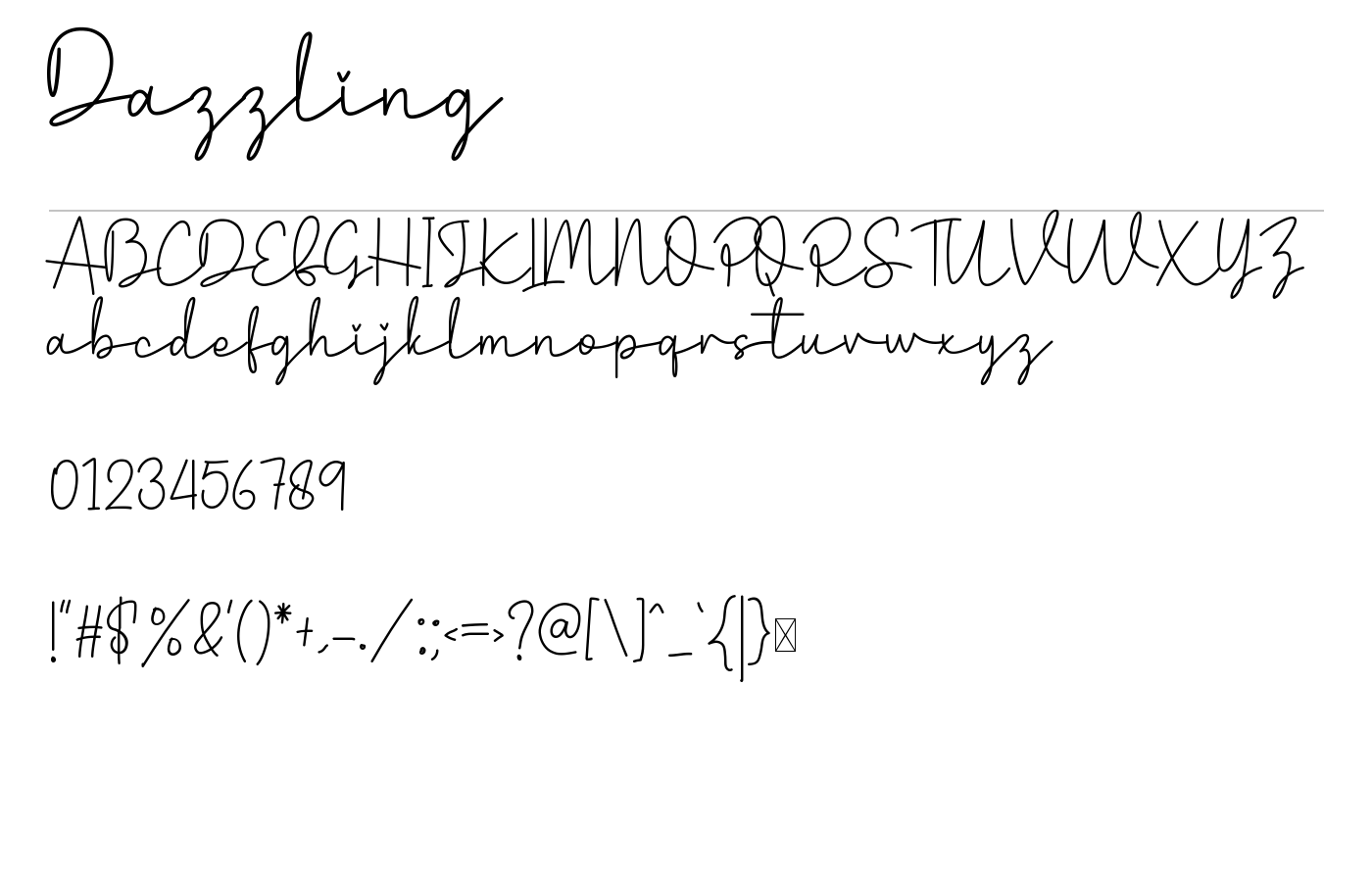 Dazzling Font preview