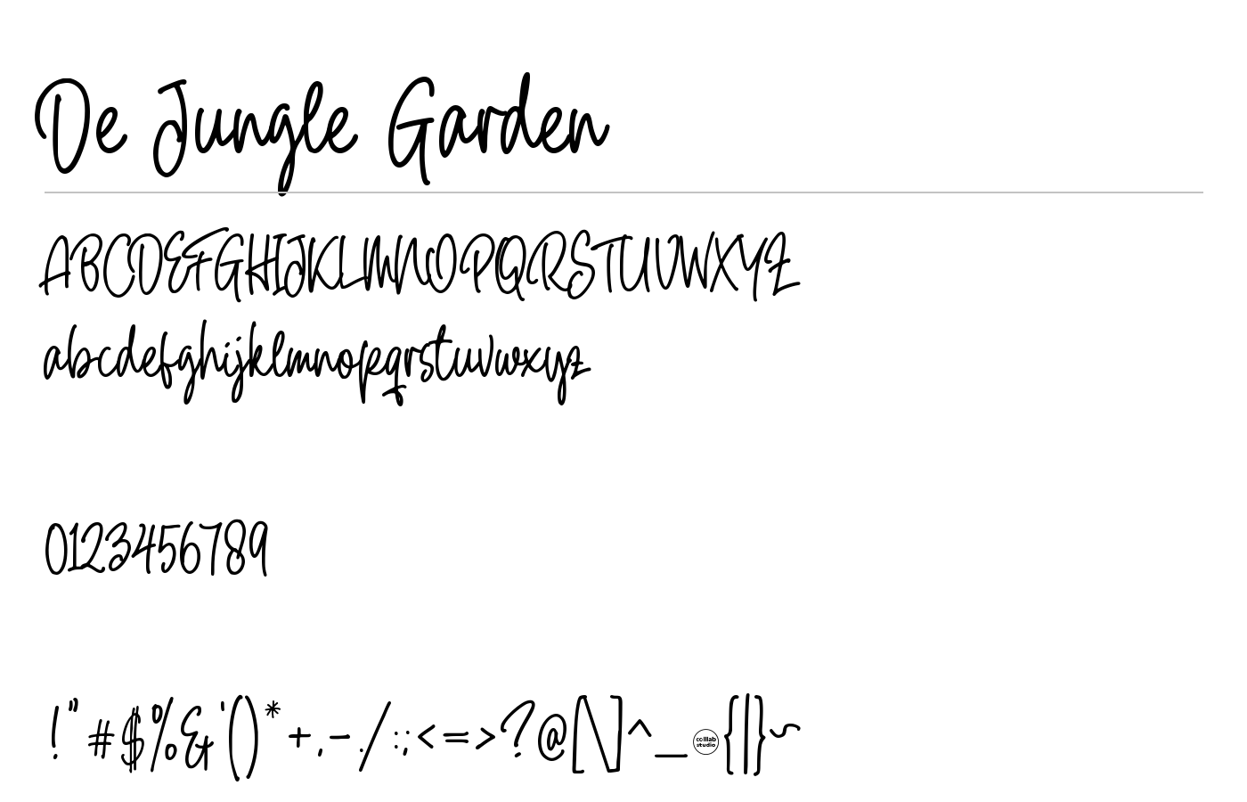 De Jungle Garden Font preview