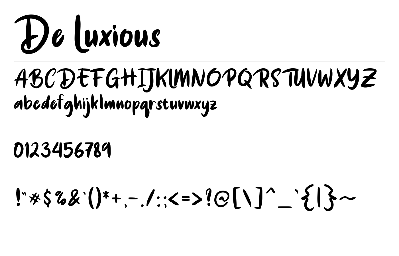 De Luxious Font preview