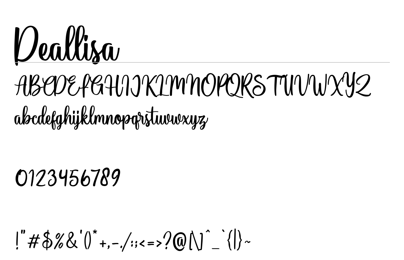Deallisa Font preview