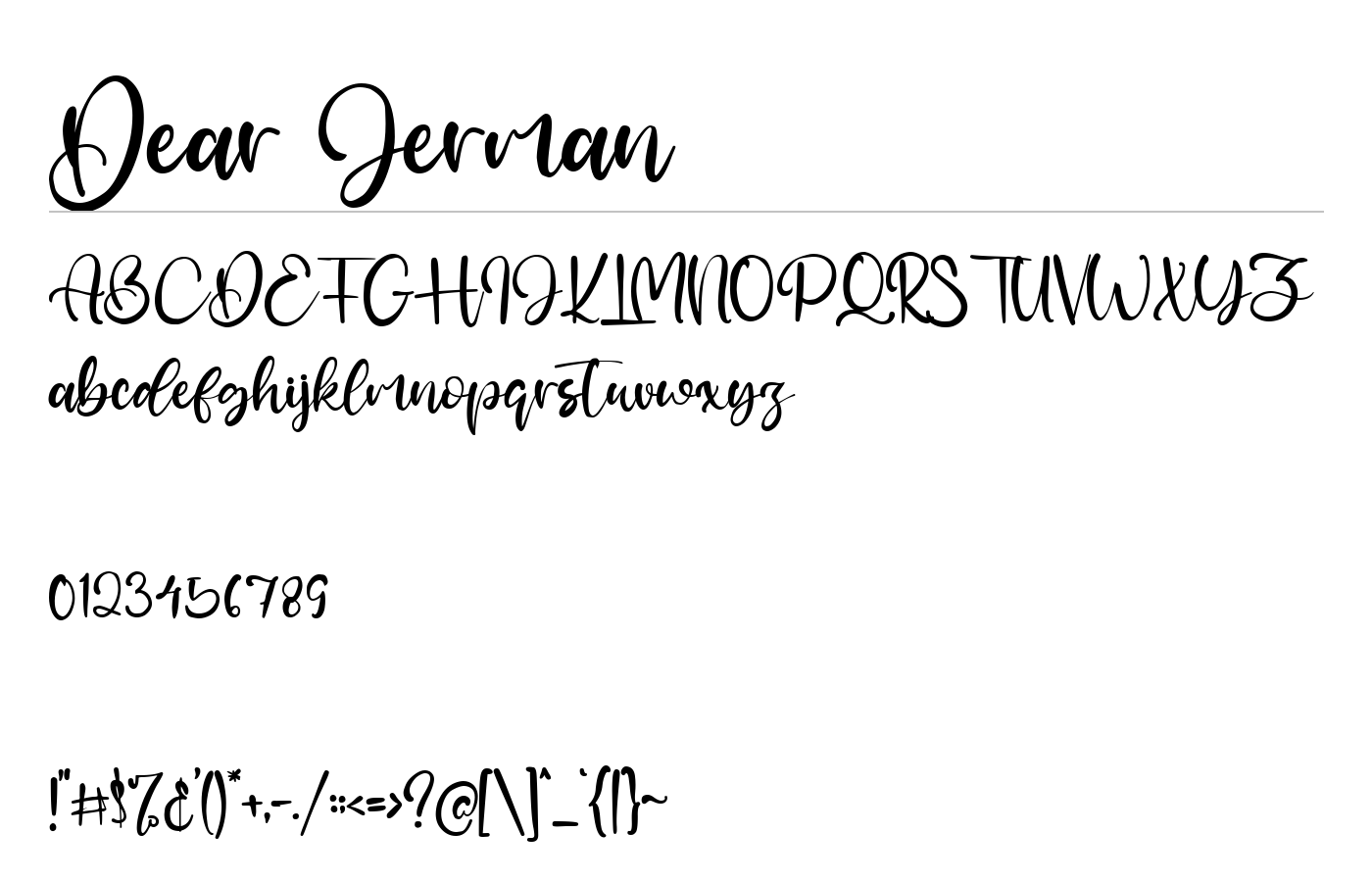 Dear Jerman Font preview