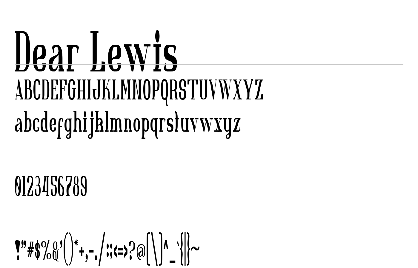 Dear Lewis Font preview
