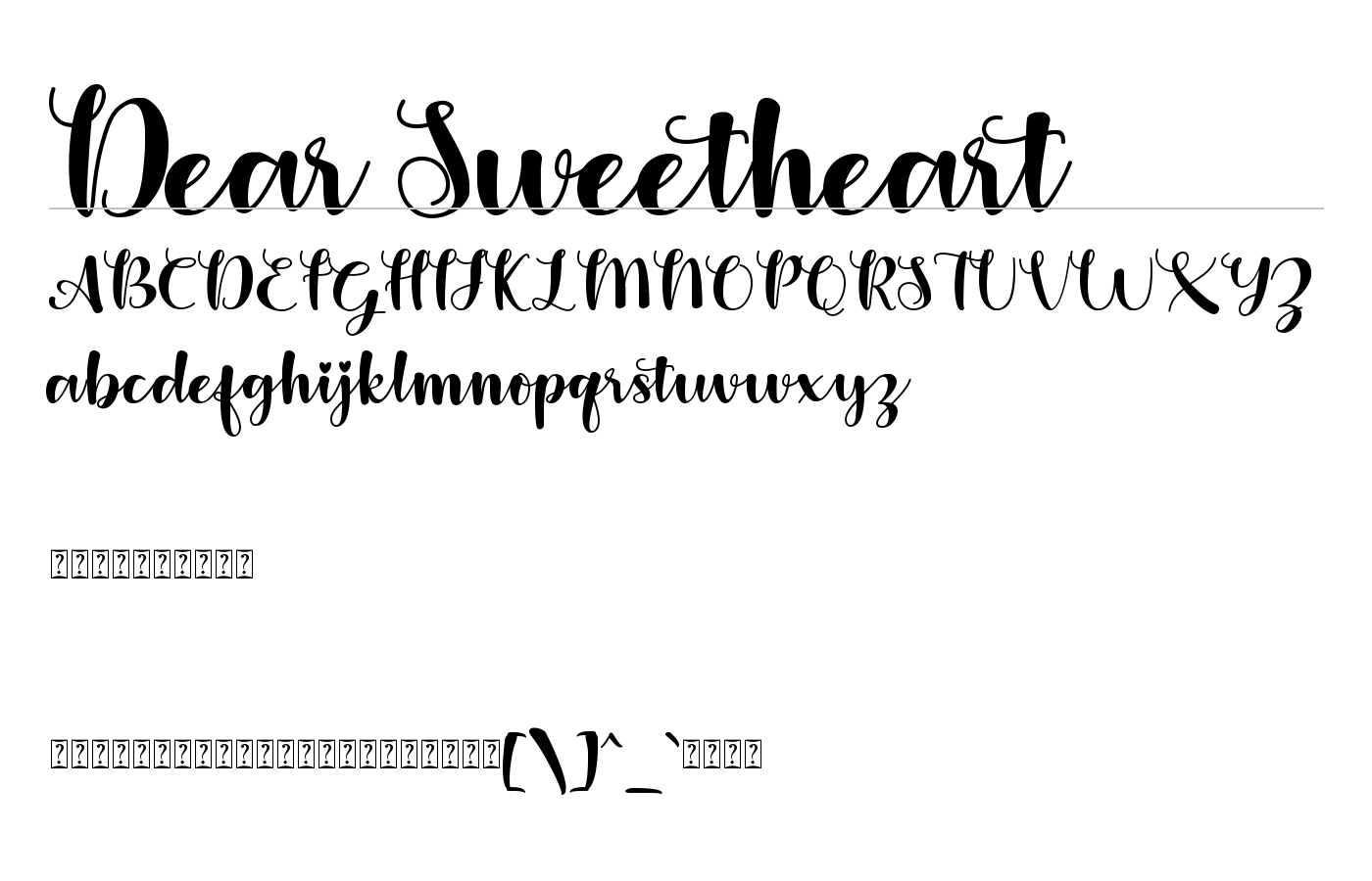 Dear Sweetheart Font preview