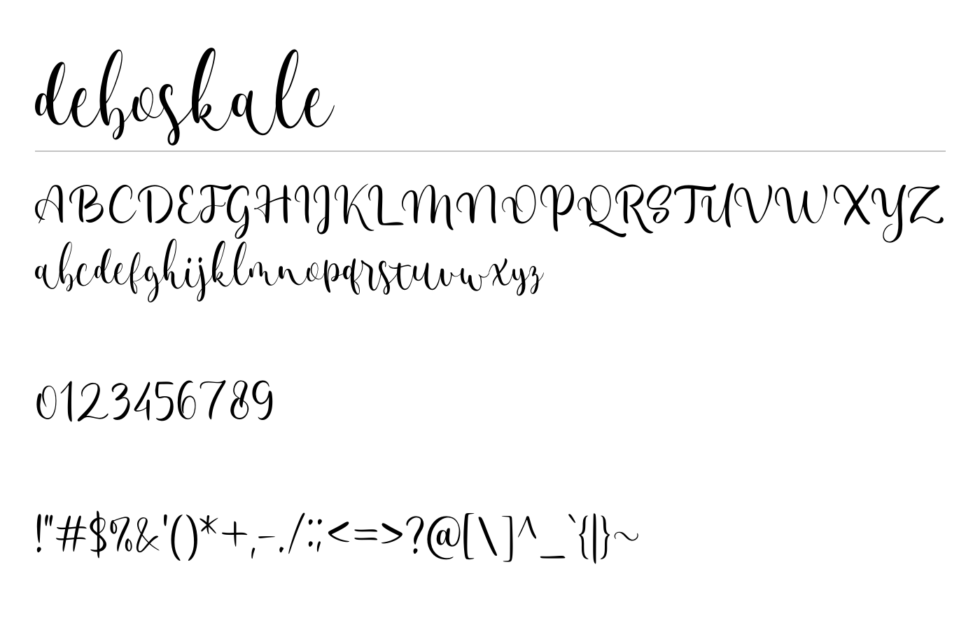 Deboskale Font preview