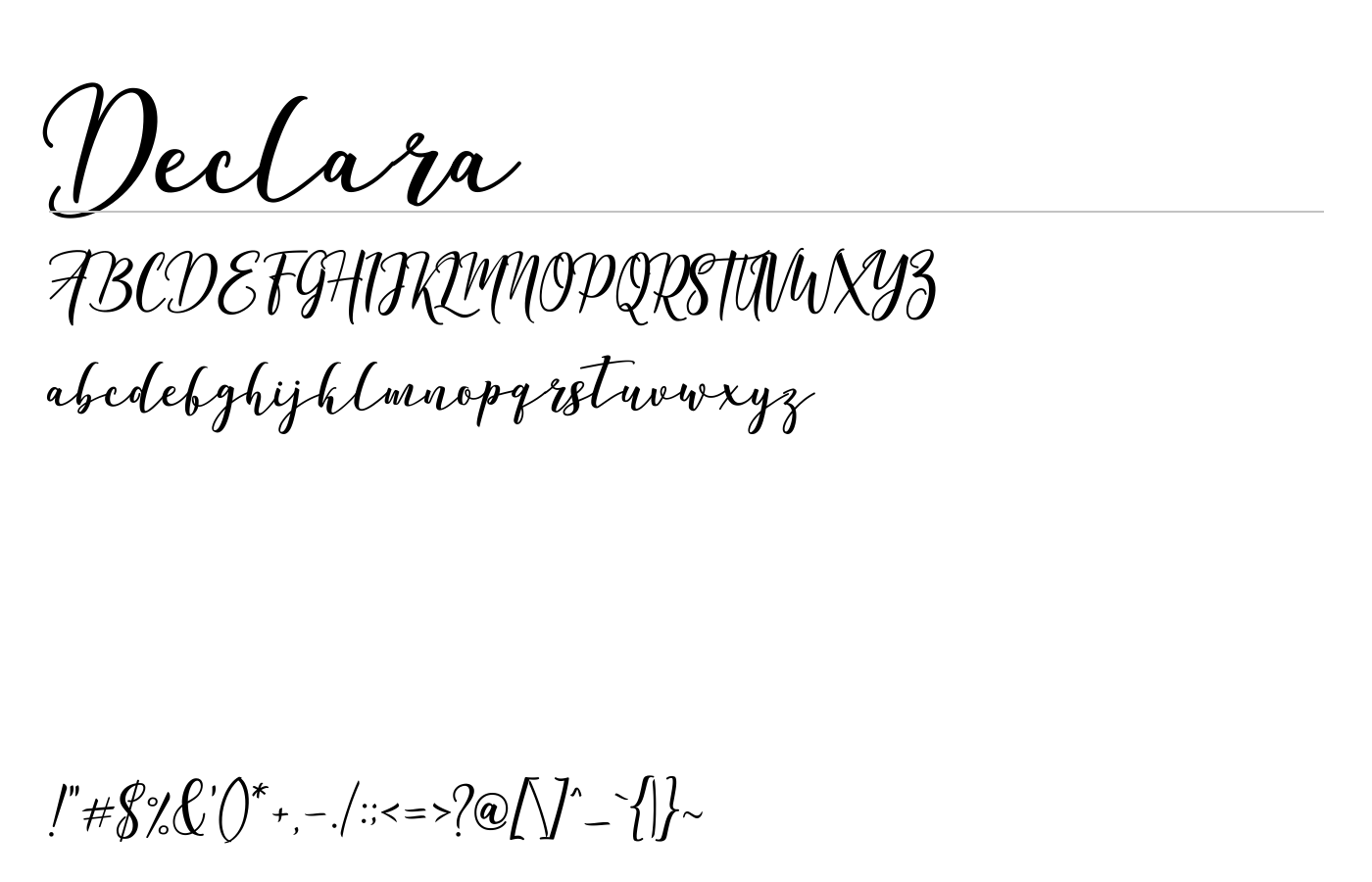 Declara Script Demo Font preview