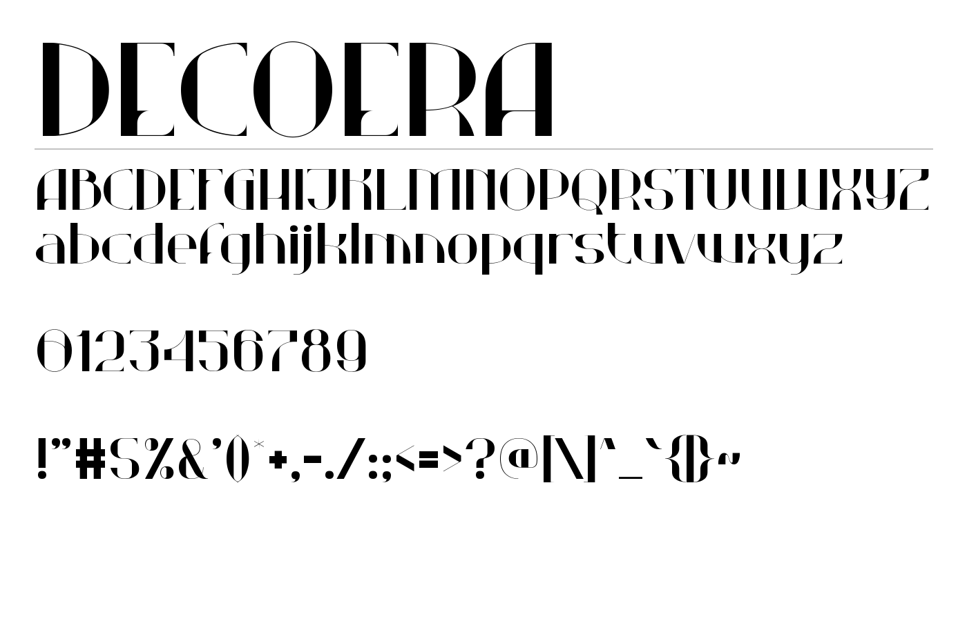 Decoera Font preview