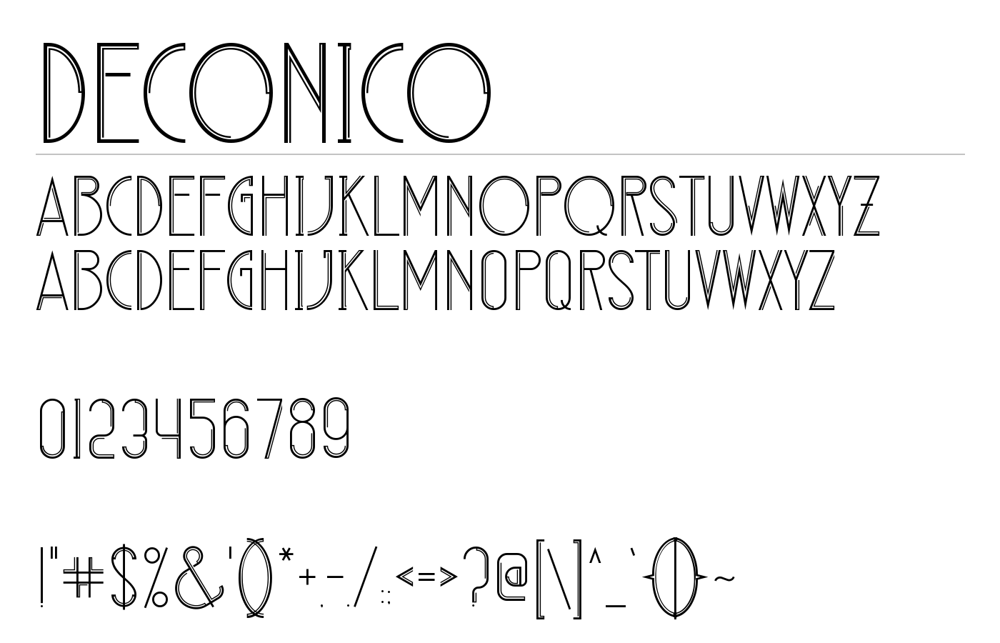 Deconico Font preview