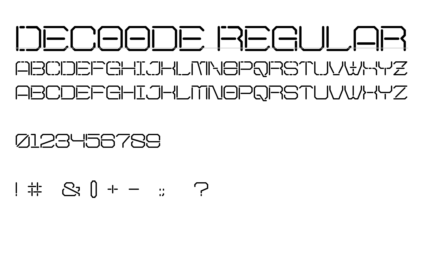 Decoode Font preview