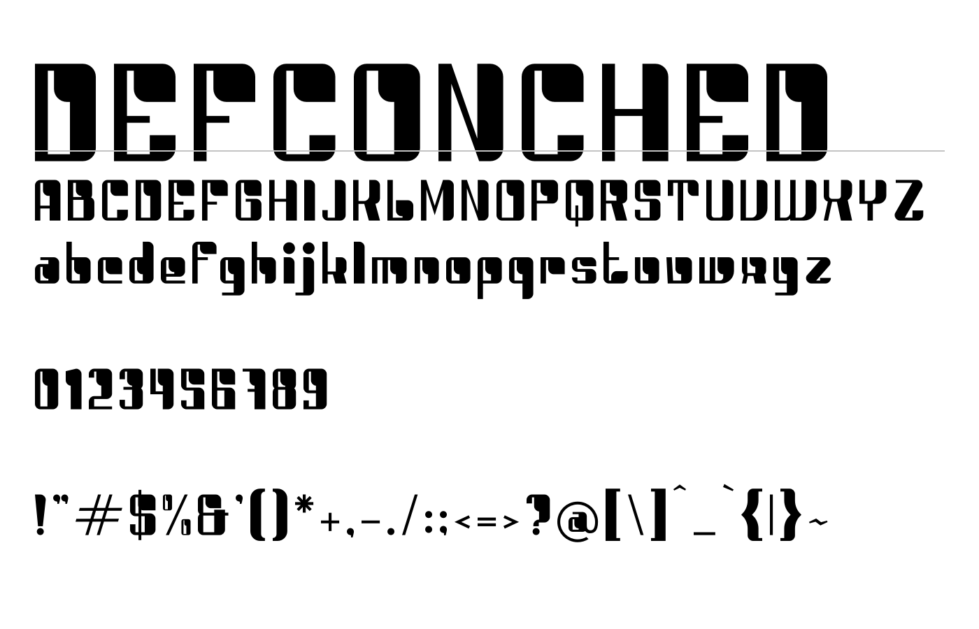 Defconched Font preview