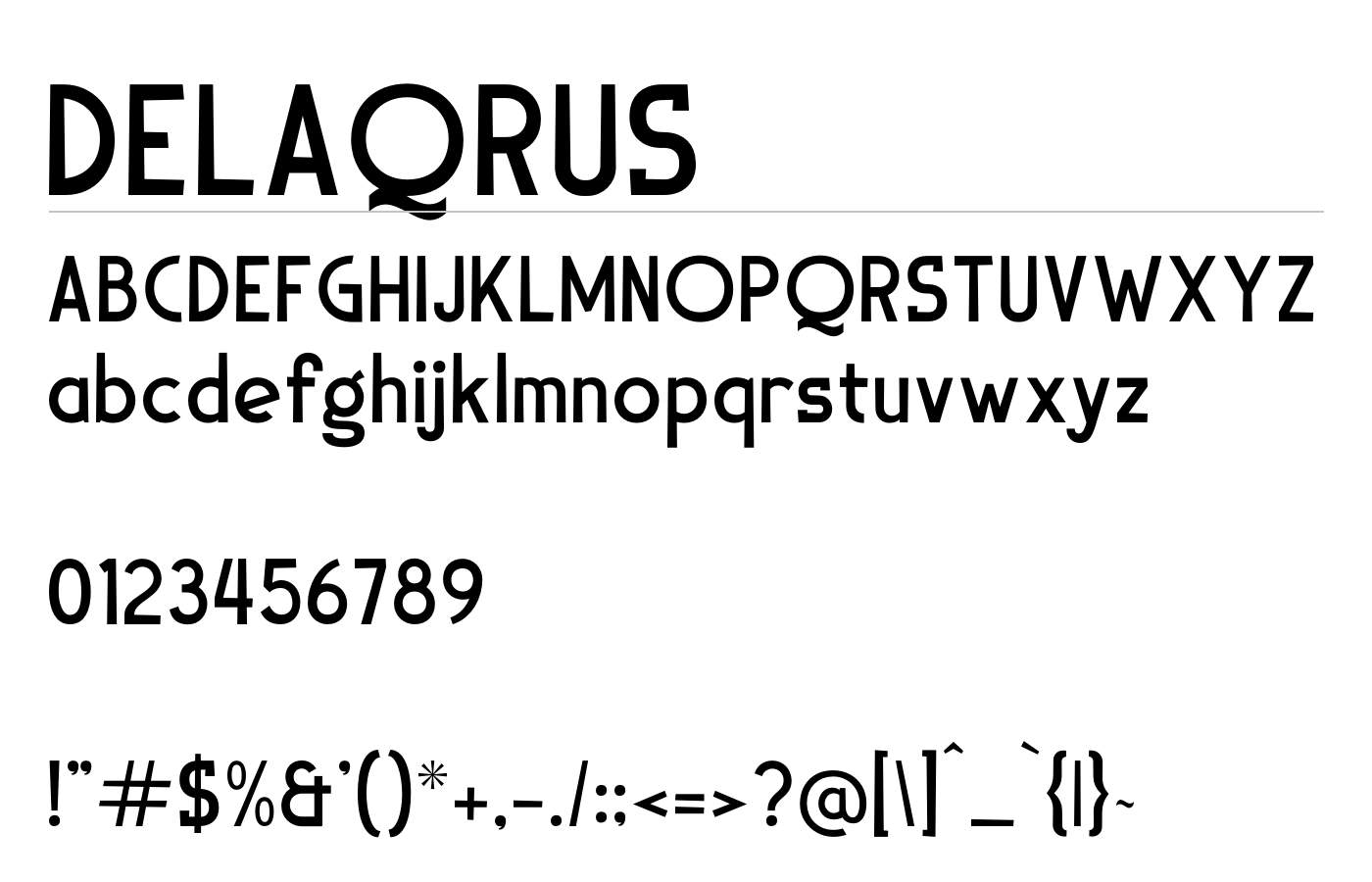 Delaqrus Font preview