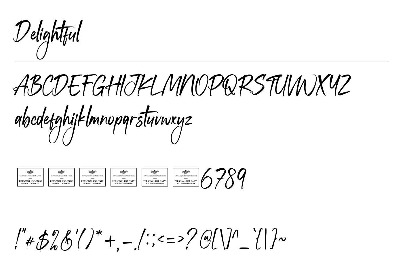 Delightful Font preview