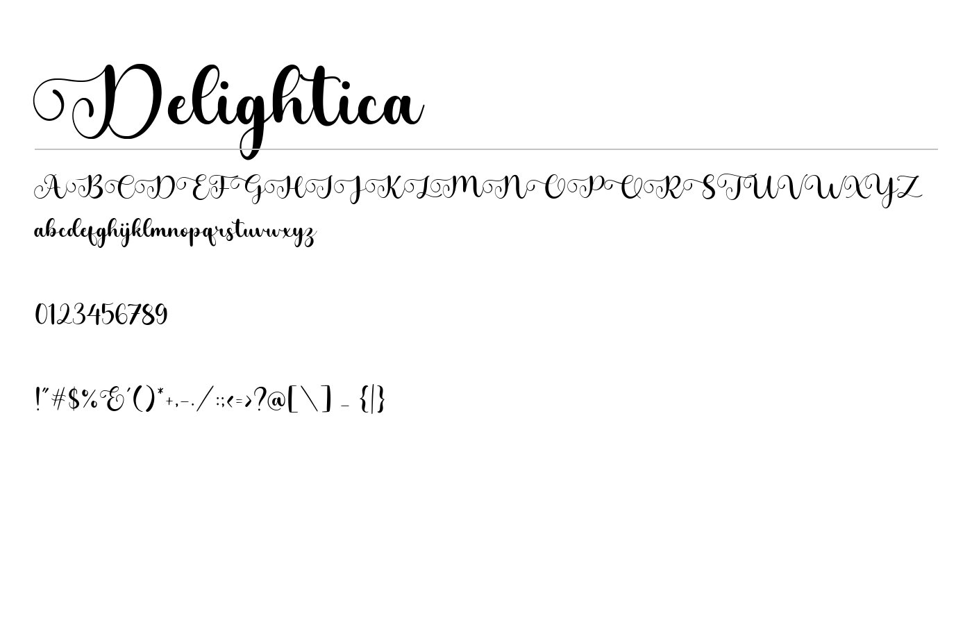Delightica Font preview