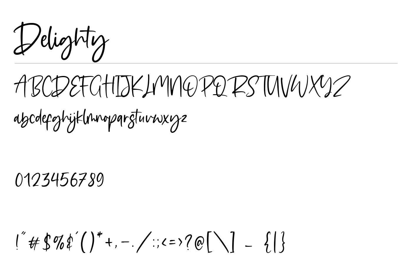 Delighty Font preview