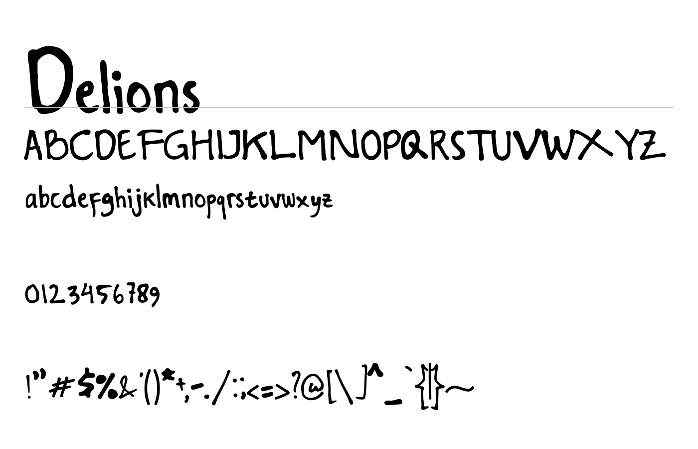 Delions Font preview