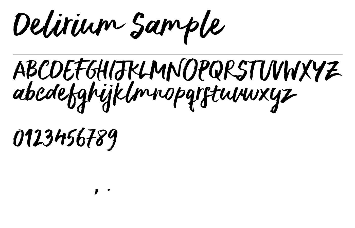 Delirium Font preview